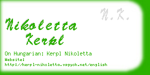 nikoletta kerpl business card